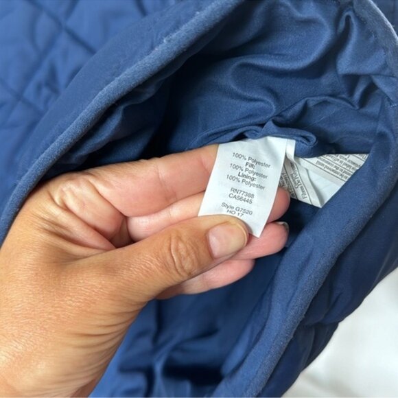 J Crew Quilted Puffer Vest Sz M Full zip Navy Blue - Picture 5 of 9